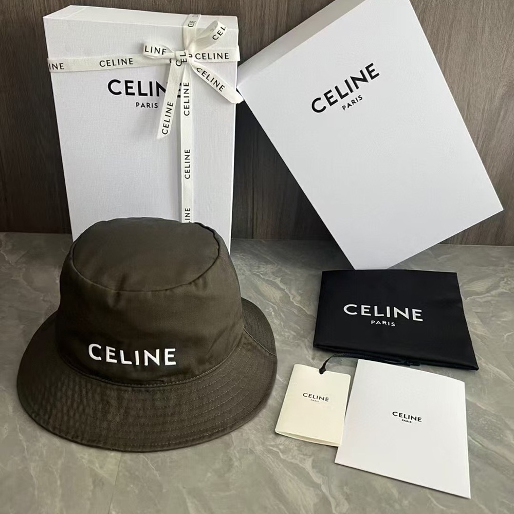 Celine Khaki Bucket Hat